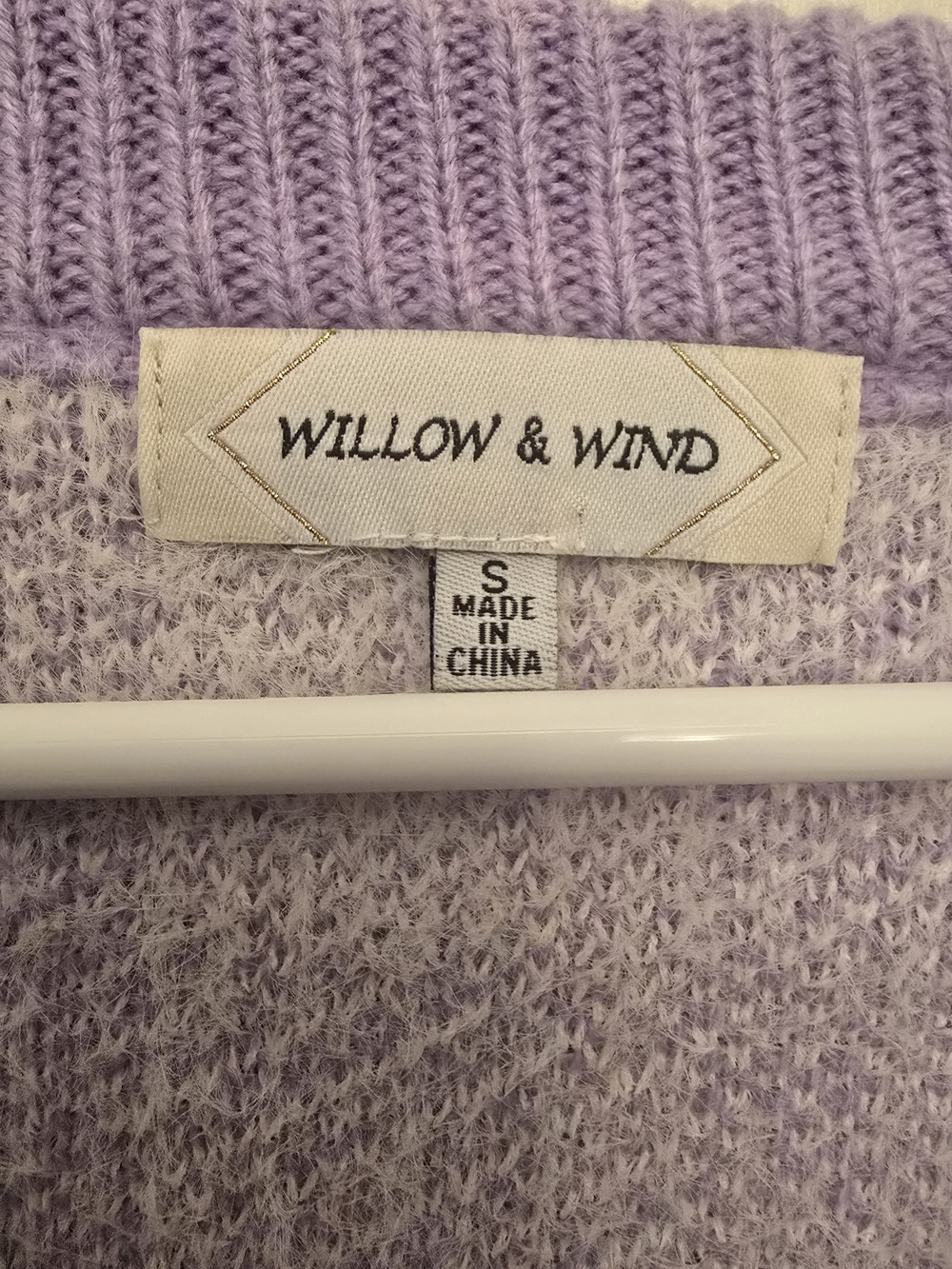 Willow Lavender and Cream Check V-Neck Cardigan - Picture 3 of 3